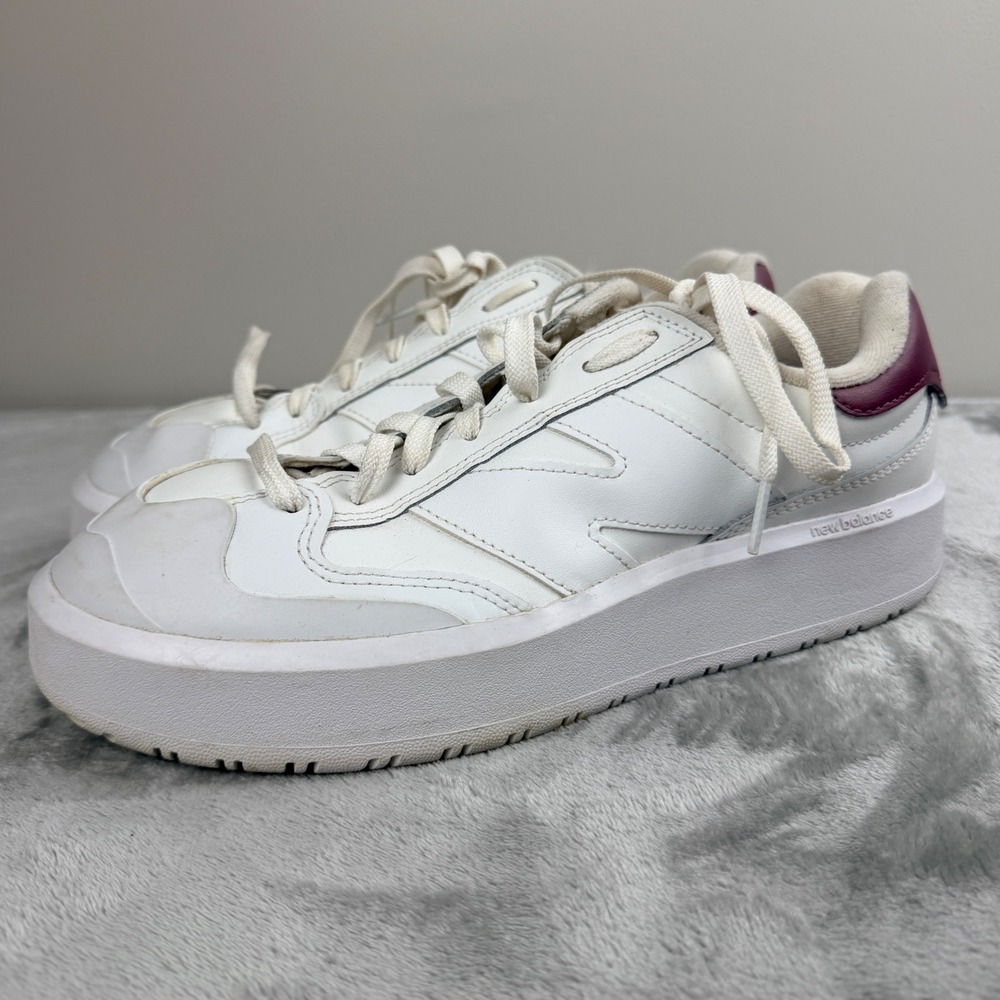 New Balance CT302LI White Burgundy Platform Sneakers Men's Size‎ 9.5
